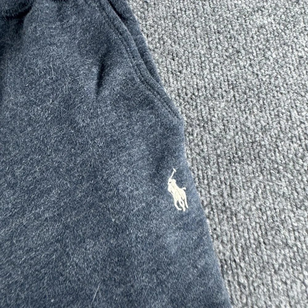 Polo Ralph Lauren Sweatpants Mens M Gray Fleece Elastic Waist Pockets Logo